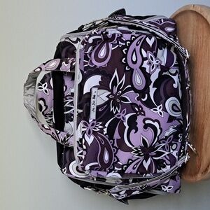JuJuBe Be Prepared Diaper Bag Travel Work Tote Purple Paisley Machine Washable